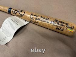 STAN MUSIAL Signed Autographed Listed Stats Baseball Bat Reggie Jackson COA