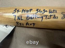 STAN MUSIAL Signed Autographed Listed Stats Baseball Bat Reggie Jackson COA
