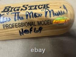 STAN MUSIAL Signed Autographed Listed Stats Baseball Bat Reggie Jackson COA