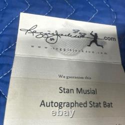 STAN MUSIAL Signed Autographed Listed Stats Baseball Bat Reggie Jackson COA