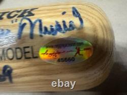 STAN MUSIAL Signed Autographed Listed Stats Baseball Bat Reggie Jackson COA