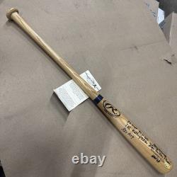 STAN MUSIAL Signed Autographed Listed Stats Baseball Bat Reggie Jackson COA