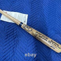 STAN MUSIAL Signed Autographed Listed Stats Baseball Bat Reggie Jackson COA