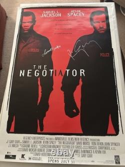 Samuel L Jackson Kevin Spacey The Negotiator Signed Poster Autographed BAS 27X40