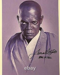 Samuel L Jackson Signed 13x19 Autographed Mace Windu Char. Name Beckett Witness