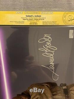 Samuel L Jackson Signed 8x10 CGC Witnessed Star Wars Mace Windu RARE