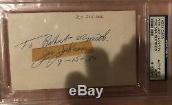 Shoeless Joe Jackson Signed PSA Encapsulated Mrs Jackson Dated 9-15-1950 -RARE