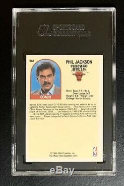 Signed 1989-90 Hoops Phil Jackson Chicago Bulls Coaching Rookie Card Rc Auto Sgc