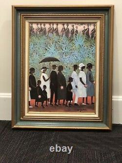 Signed Ida Jackson Funeral Procession Genuine Lithograph Framed 12 X 16