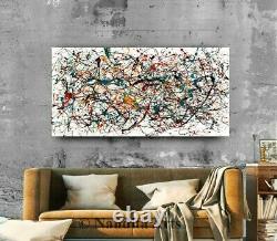 Splatter Inspired Jackson Pollock Colorful Framed Original Paintings Canvas Art
