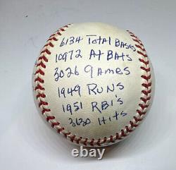 Stan Musial Signed Autographed Stat Ball. Reggie Jackson