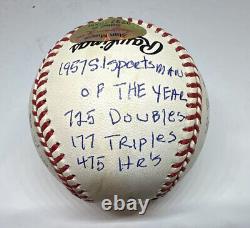 Stan Musial Signed Autographed Stat Ball. Reggie Jackson