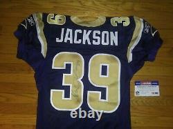Stephen Jackson Signed 2009 Rams Team / Game Issued Football Jersey Nfl/psa Coa