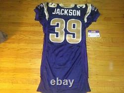 Stephen Jackson Signed 2009 Rams Team / Game Issued Football Jersey Nfl/psa Coa