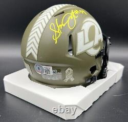 Steven Jackson Signed Autographed Rams Salute To Service Mini Helmet Beckett BAS