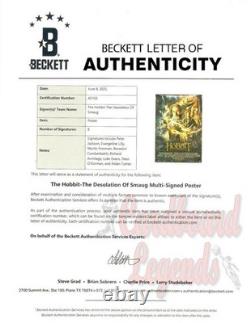 The Hobbit Signed Autographed 27X40 Poster Jackson Lilly Freeman Evans +4 BAS