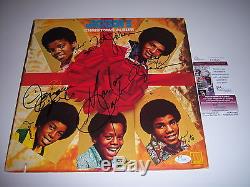 The Jackson Five Jermaine, Tito, Marlon, Jackie Only Jsa/coa Signed Lp Record Album