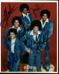 The Jackson Five Signed Autographed 8x10 Photo Michael Jackson +4 Beckett BAS
