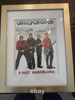 The Jacksons JSA Certified Signed Autographed Framed Concert Poster Barcelona