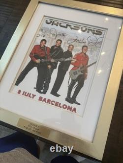 The Jacksons JSA Certified Signed Autographed Framed Concert Poster Barcelona