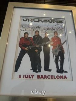 The Jacksons JSA Certified Signed Autographed Framed Concert Poster Barcelona