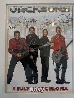 The Jacksons JSA Certified Signed Autographed Framed Concert Poster Barcelona