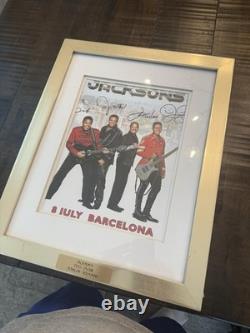 The Jacksons JSA Certified Signed Autographed Framed Concert Poster Barcelona