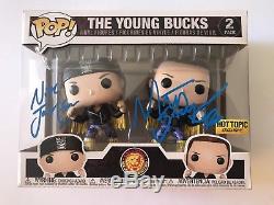 The Young Bucks Nick Matt Jackson Signed Funko Pop Exact proof bullet club NJPW