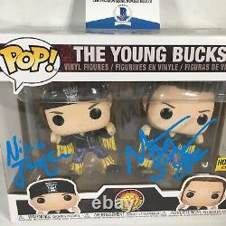 The Young Bucks Signed Funko Pop Matt And Nick Jackson NJPW AEW BECKETT BAS WWE