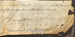 US President Andrew Jackson SIGNED Document Beckett Authentic