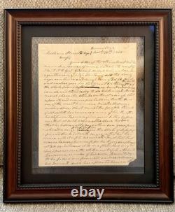 US President Andrew Jackson Signed Autograph Letter ALS 1844 PSA Auth Framed