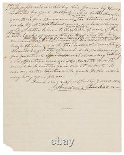 US President Andrew Jackson Signed Autograph Letter ALS 1844 PSA Auth Framed