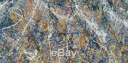 XXL 1951 Jackson Pollock Signed Abstract Modernist Painting On Canvas