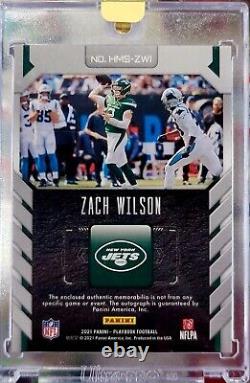 Zach Wilson 2021 Playbook Rc Auto #2/5 Rookie Jets Logo Patch 1/1 Jersey Number